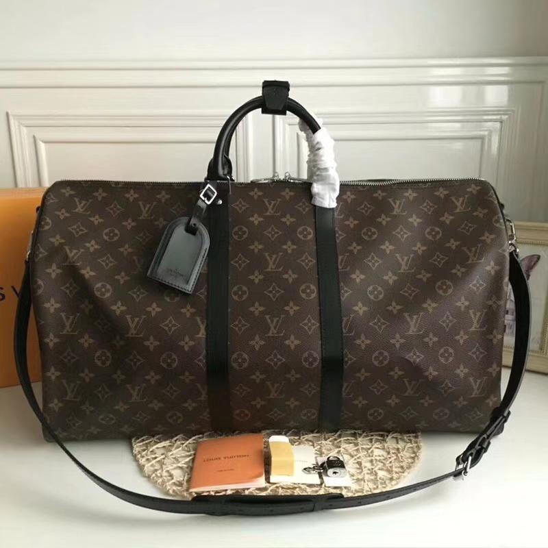 LV Backpacks and Travel Bags M56714 Old Flower Black Leather